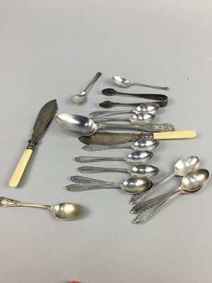Lot 64 - A LOT OF SILVER AND PLATED FLAT WARE