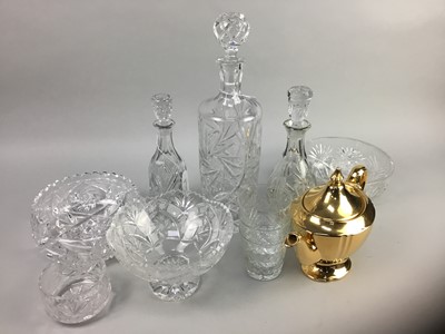 Lot 63 - A COLLECTION OF CRYSTAL INCLUDING DECANTERS AND BOWLS