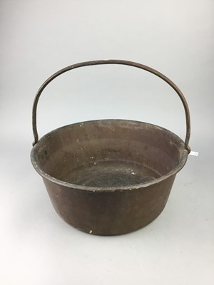 Lot 61 - A LARGE COPPER JELLY PAN AND A SMALLER JELLY PAN