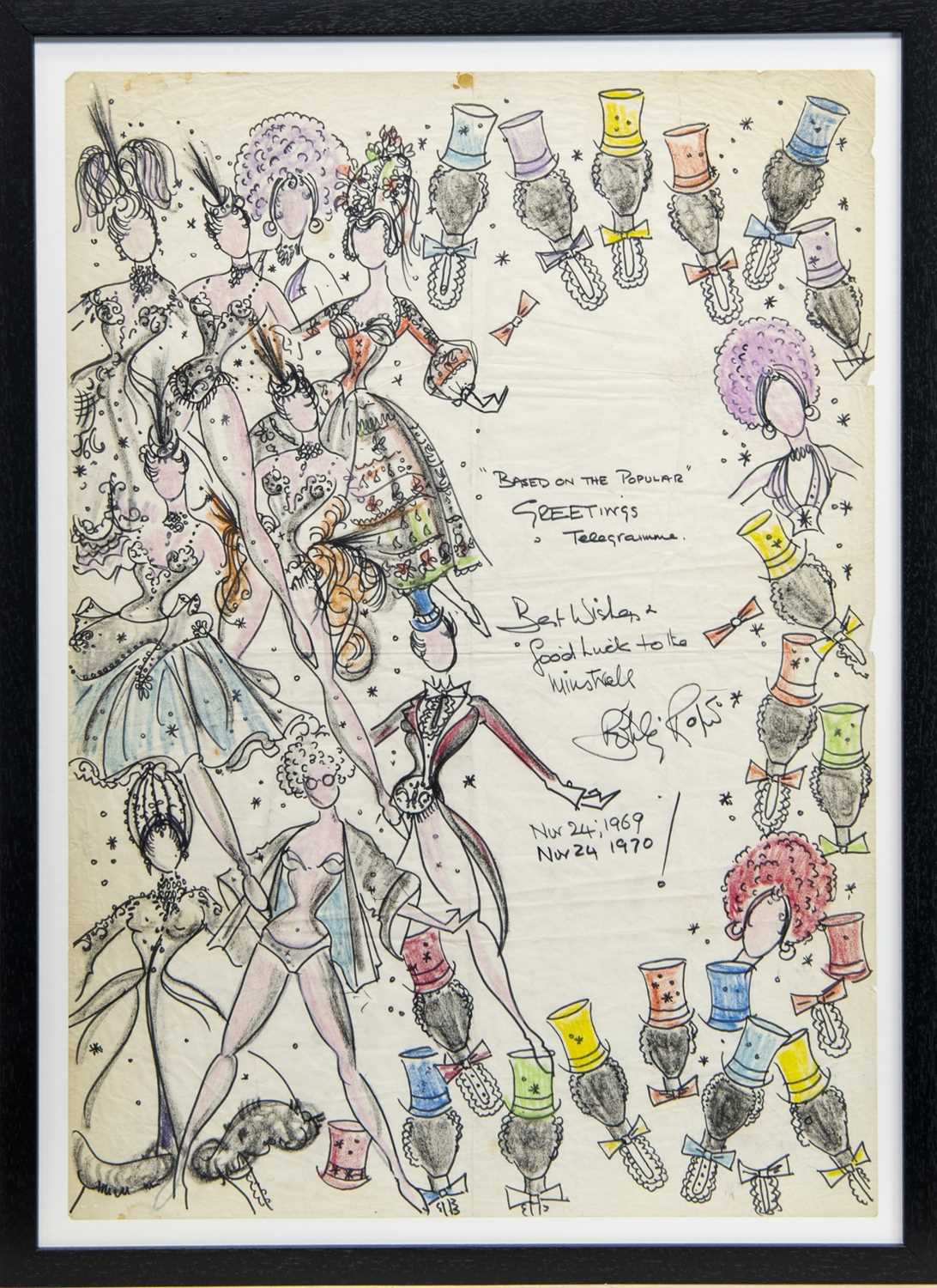 Lot 67 - COSTUME DESIGNS FOR THEATRE, A MIXED MEDIA BY ROBERT ST JOHN ROPER