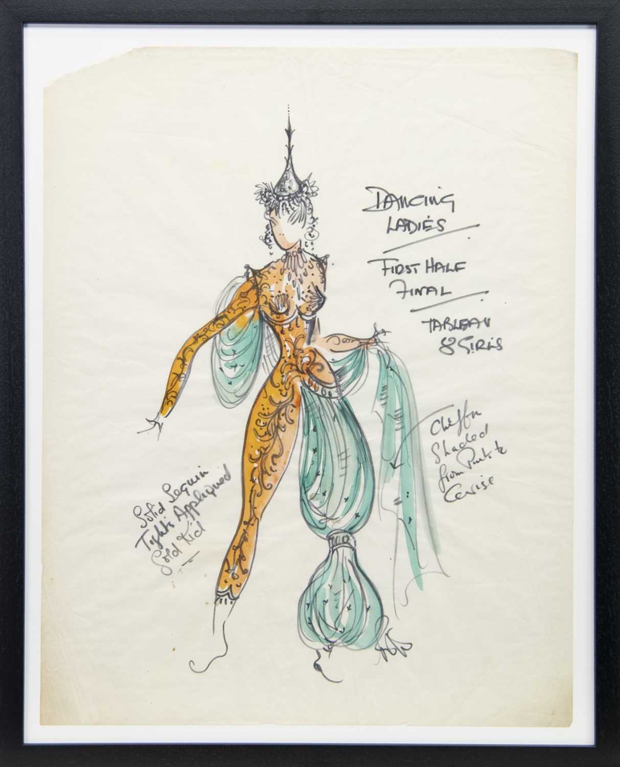 Lot 69 - COSTUME DESIGNS FOR THEATRE, A MIXED MEDIA BY ROBERT ST JOHN ROPER
