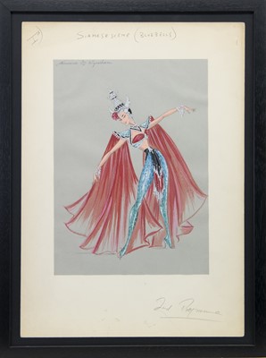 Lot 525 - COSTUME DESIGNS FOR THEATRE, A MIXED MEDIA BY RICHARD BERKLEY SUTCLIFFE