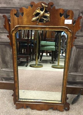 Lot 1330 - AN UPRIGHT WALL MIRROR OF GEORGE III DESIGN AND ANOTHER