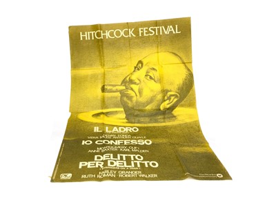Lot 1349 - A 1980S ITALIAN ALFRED HITCHCOCK FESTIVAL POSTER