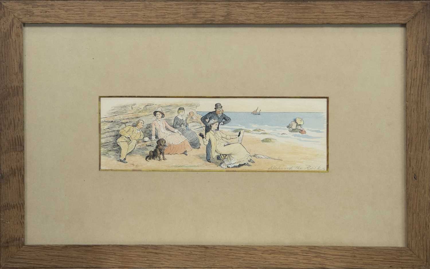 Lot 153 - AT THE SEASIDE, AN INK AND WATERCOLOUR BY RANDOLPH CALDECOTT