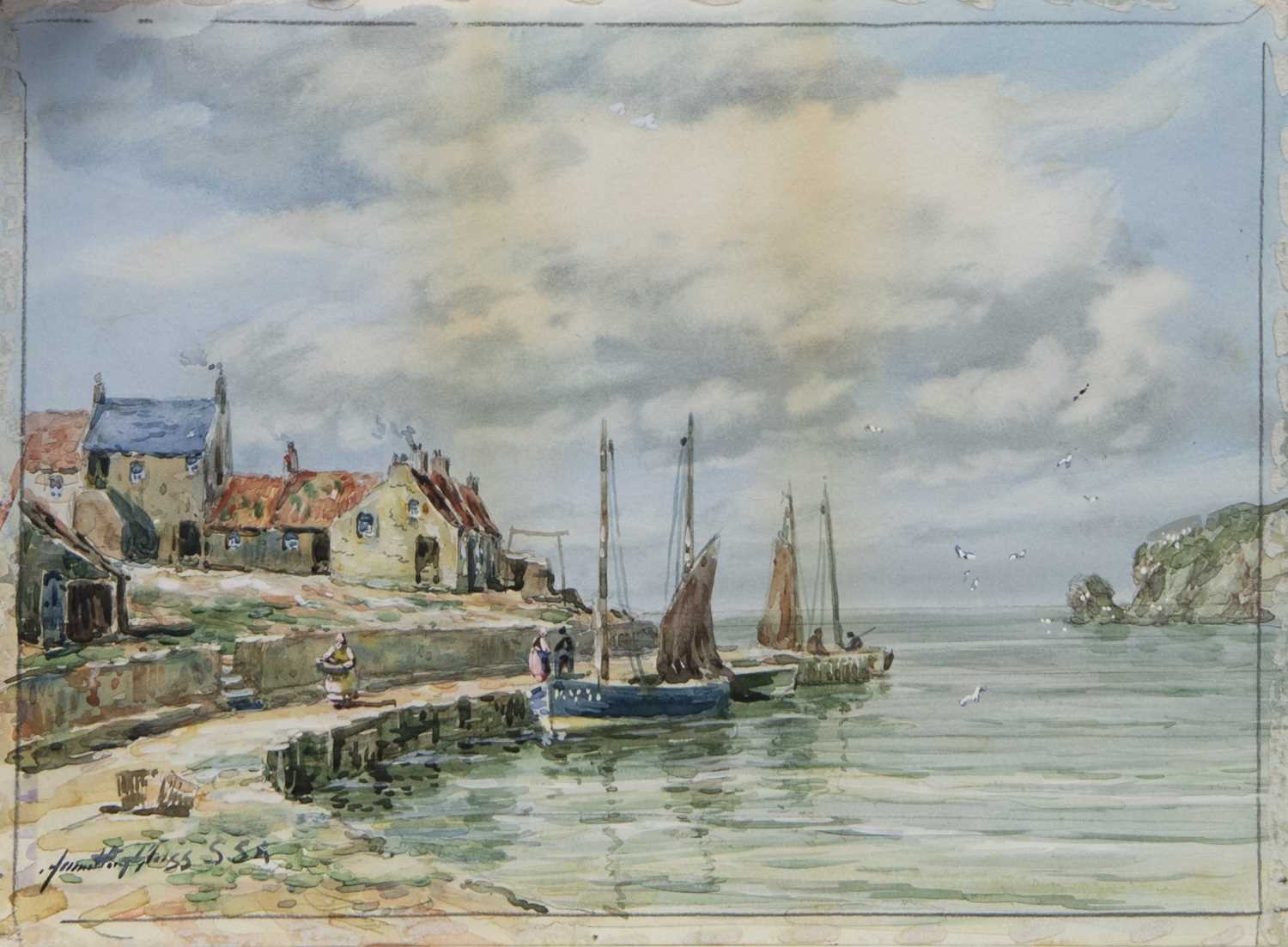 Lot 475 - LOWER LARGS, A WATERCOLOUR BY JOHN HAMILTON GLASS