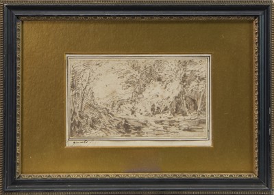 Lot 177 - A PAIR OF WOODLAND SCENES WITH FIGURES