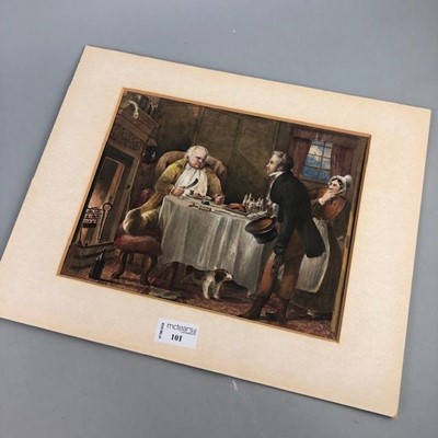 Lot 101 - THE UNWELCOME VISITOR, A BRITISH WATERCOLOUR