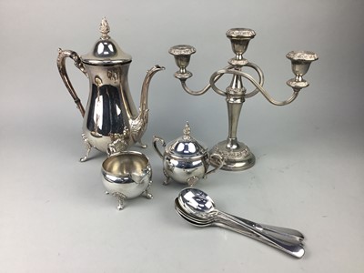 Lot 106 - A SILVER PLATED TEA AND COFFEE SERVICE AND OTHER PLATED WARES