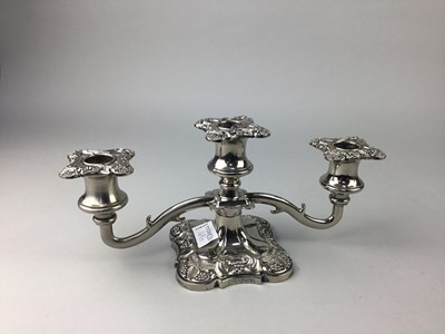 Lot 168 - A LOT OF FIVE SILVER PLATED CANDELABRA