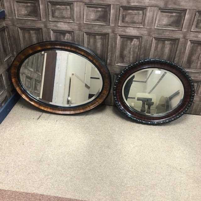 Lot 274 - A LOT OF TWO OVAL WALL MIRRORS