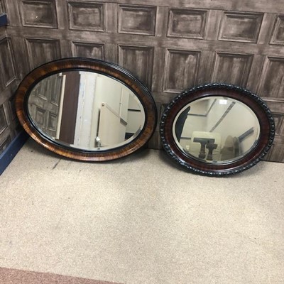 Lot 274 - A LOT OF TWO OVAL WALL MIRRORS