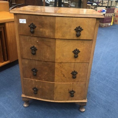 Lot 302 - A REPRODUCTION SERPENTINE FRONTED CHEST