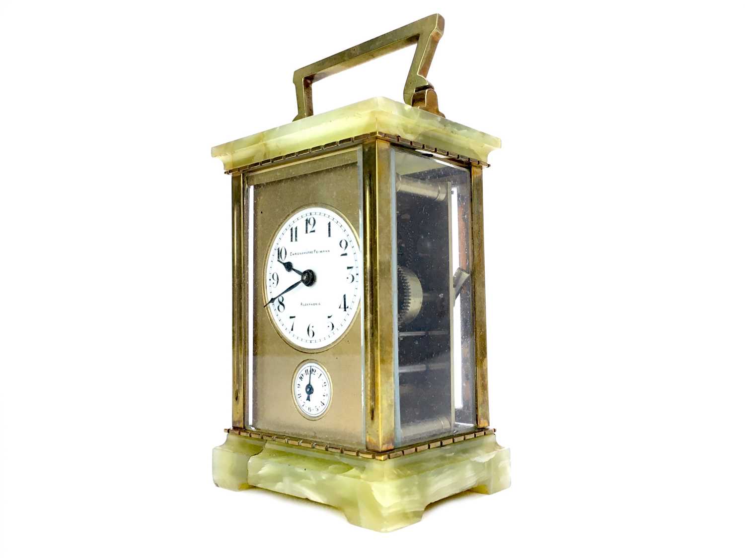 Lot 1102 - AN EARLY 20TH CENTURY CARRIAGE CLOCK