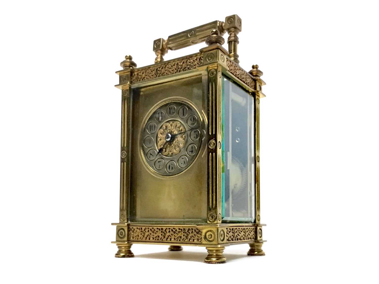 Lot 1103 - AN EARLY 20TH CENTURY CARRIAGE CLOCK