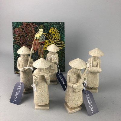 Lot 238 - FIVE CHINESE SOAPSTONE FIGURES OF MUSICIANS