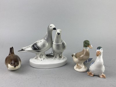 Lot 300 - A LOT OF SIX CERAMIC AND RESIN MODELS OF BIRDS