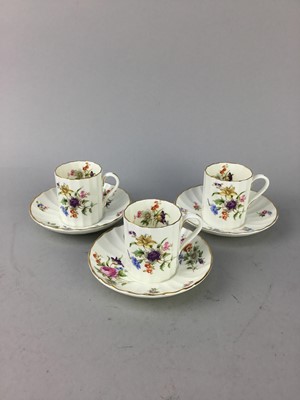 Lot 305 - A LOT OF SIX ROYAL WORCESTER COFFEE CANS AND SIX SAUCERS