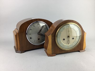 Lot 313 - A LOT OF THREE VARIOUS MANTEL CLOCKS AND ANOTHER CLOCK