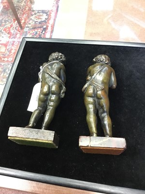 Lot 1411 - A PAIR OF 19TH CENTURY BRONZE FIGURES OF PUTTI