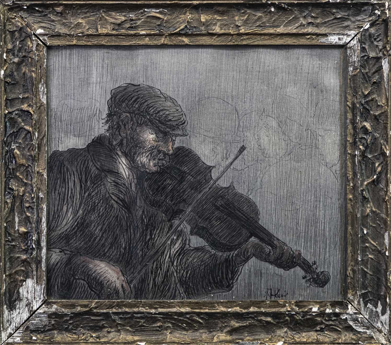 Lot 430 - THE MUSICIAN, A MIXED MEDIA BY HARRY KEIR