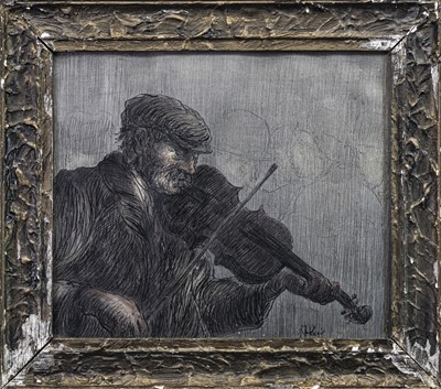 Lot 430 - THE MUSICIAN, A MIXED MEDIA BY HARRY KEIR
