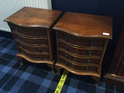 Lot 410 - A PAIR OF 20TH CENTURY BESIDE CHESTS