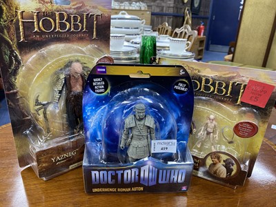 Lot 419 - A COLLECTION OF DR WHO AND THE HOBBIT CHARACTER FIGURES
