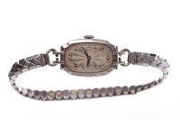 Lot 127 - LADY'S STERLING SILVER ART DECO WRISTWATCH...
