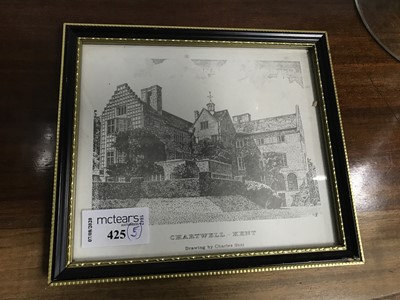 Lot 425 - A LOT OF THREE SMALL STEEL ENGRAVINGS AND TWO OTHERS