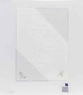 Lot 669 - THIS WILL PASS, AN EMBOSSED PRINT BY MEGAN FATHARLY