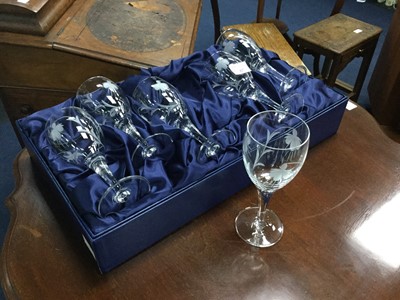 Lot 427 - A BOXED SET OF SIX GLENEAGLES CRYSTAL WINE GLASSES