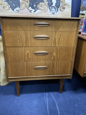 Lot 459 - A TEAK DRESSING CHEST AND A CHEST OF DRAWERS