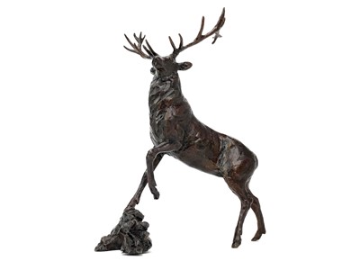 Lot 1434 - STAG, A BRONZE BY MICHAEL SIMPSON