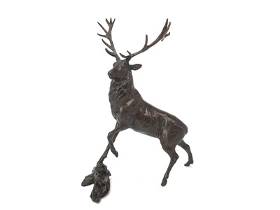 Lot 1434 - STAG, A BRONZE BY MICHAEL SIMPSON