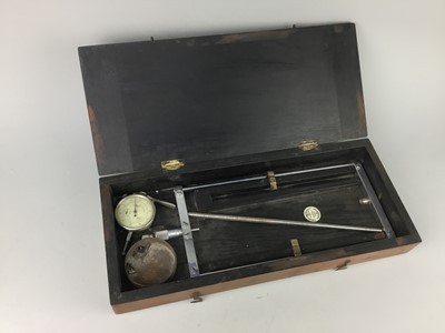 Lot 22 - A VINTAGE MICROSCOPE IN CASE AND ANOTHER INSTRUMENT