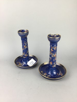 Lot 23 - A PAIR OF CARLTON WARE CANDLESTICKS AND OTHER CERAMICS