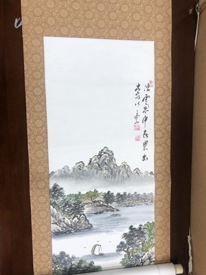Lot 31 - A CHINESE HAND PAINTED SCROLL