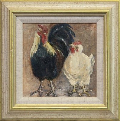 Lot 424 - A PAIR OF OILS DEPICTING CHICKENS, BY F R RICHARDSON