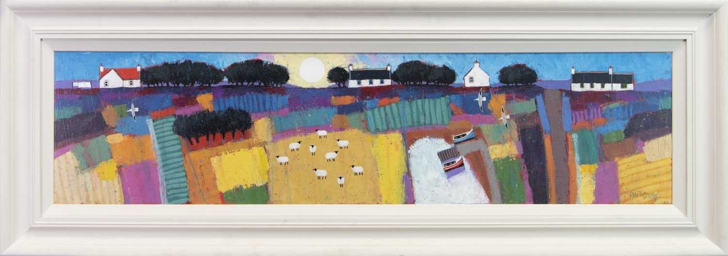 Lot 544 - SUMMER SUN, A LARGE OIL ON CANVAS  BY DAVID BODY
