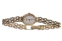 Lot 160 - LADY'S NINE CARAT GOLD LONGINES WRISTWATCH...