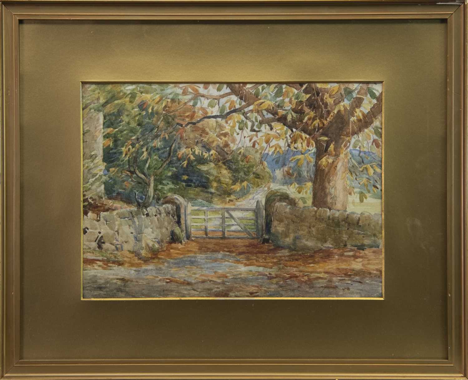 Lot 423 - AUTUMNAL SCENE, A WATERCOLOUR BY FRANCIS PATRICK MARTIN