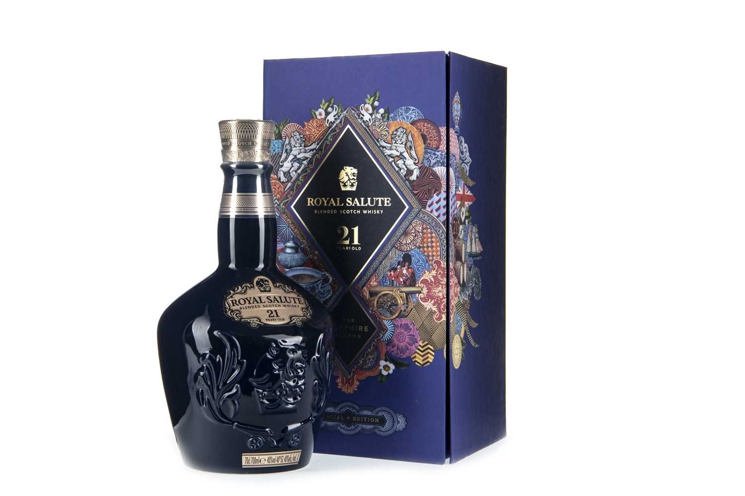 Lot 407 - CHIVAS REGAL ROYAL SALUTE SAPPHIRE FLAGON 21 YEARS OLD SPECIAL EDITION