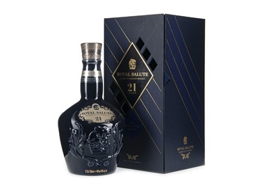 Lot 406 - CHIVAS REGAL ROYAL SALUTE 21 YEARS OLD THE SIGNATURE BLEND SAPPHIRE DECANTER