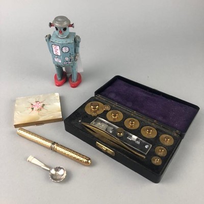 Lot 75 - A TIN PLATE ROBOT AND OTHER ITEMS
