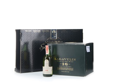 Lot 307 - 12 LAGAVULIN AGED 16 YEARS WHITE HORSE MINIATURES & JOHNNIE WALKER SPECIAL COLLECTION MINIATURE SET