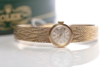 Lot 177 - LADY'S NINE CARAT GOLD ROLEX PRECISION...