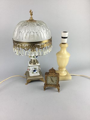Lot 93 - A LOT OF TWO TABLE LAMPS AND AN EMES CLOCK