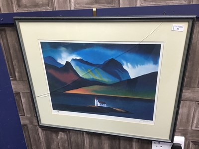 Lot 99 - FJORD, A LIMITED EDITION PRINT BY PETER GOODFELLOW