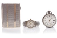 Lot 184 - VICTORIAN OPEN FACE STERLING SILVER POCKET...